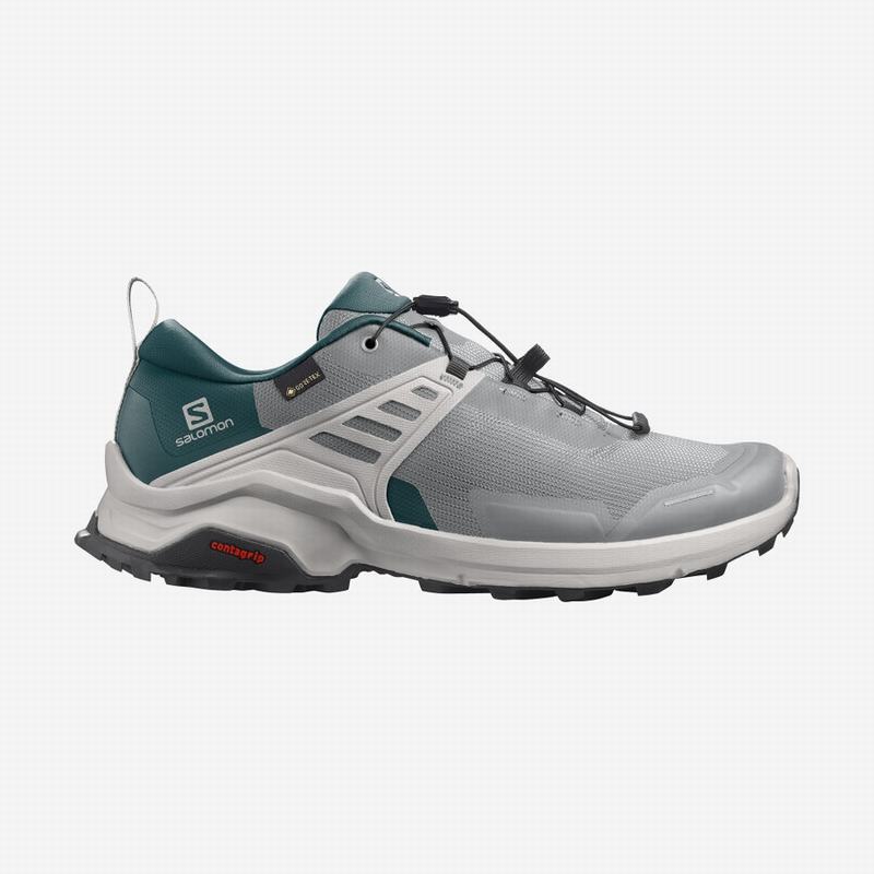 Salomon Israel X RAISE GORE-TEX - Mens Hiking Shoes - Deep Grey/Turquoise (LZCV-76985)